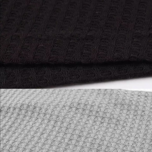 *PLUS SIZE colorblock waffle button tie top - Picture 3 of 5